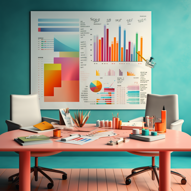 Whiteboard with PPC metrics charts